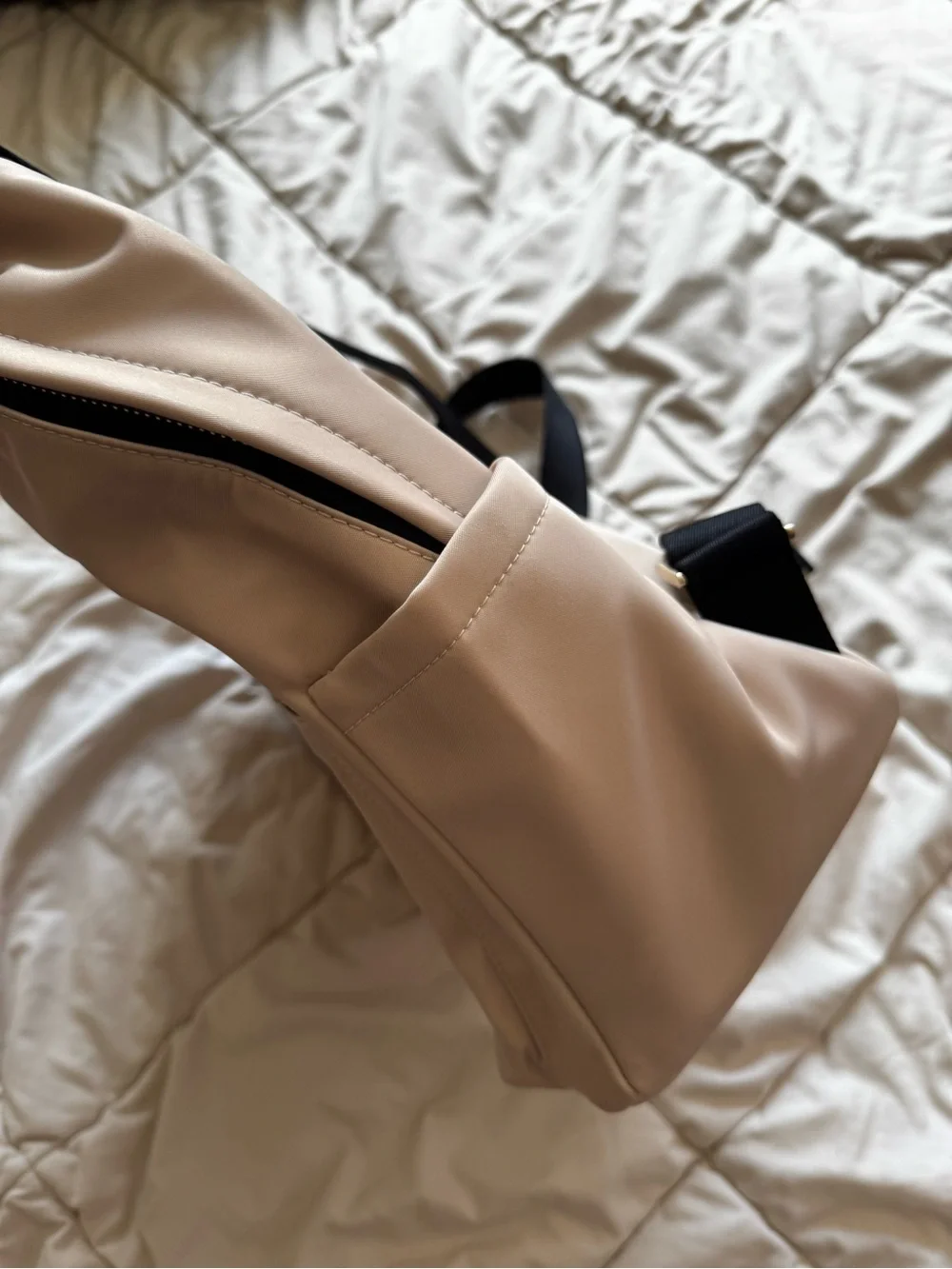 kate spade Beige Nylon Backpack with Front Zip Pocket